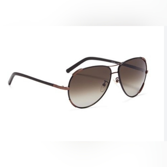 Chloe leather trim aviator sunglasses - Picture 2 of 10